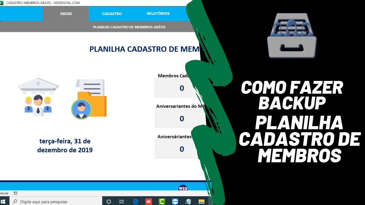 Como fazer Backup Planilha Cadastro de Membros Grátis