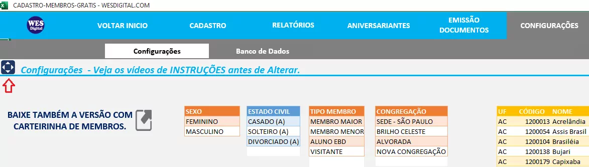Personalizar Cabeçalho Relatório Membros